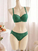 Multicolor Lace Set Transparent Floral Two Pieces Clothing Underwire Push Up Lingeries For Woman Set A2123