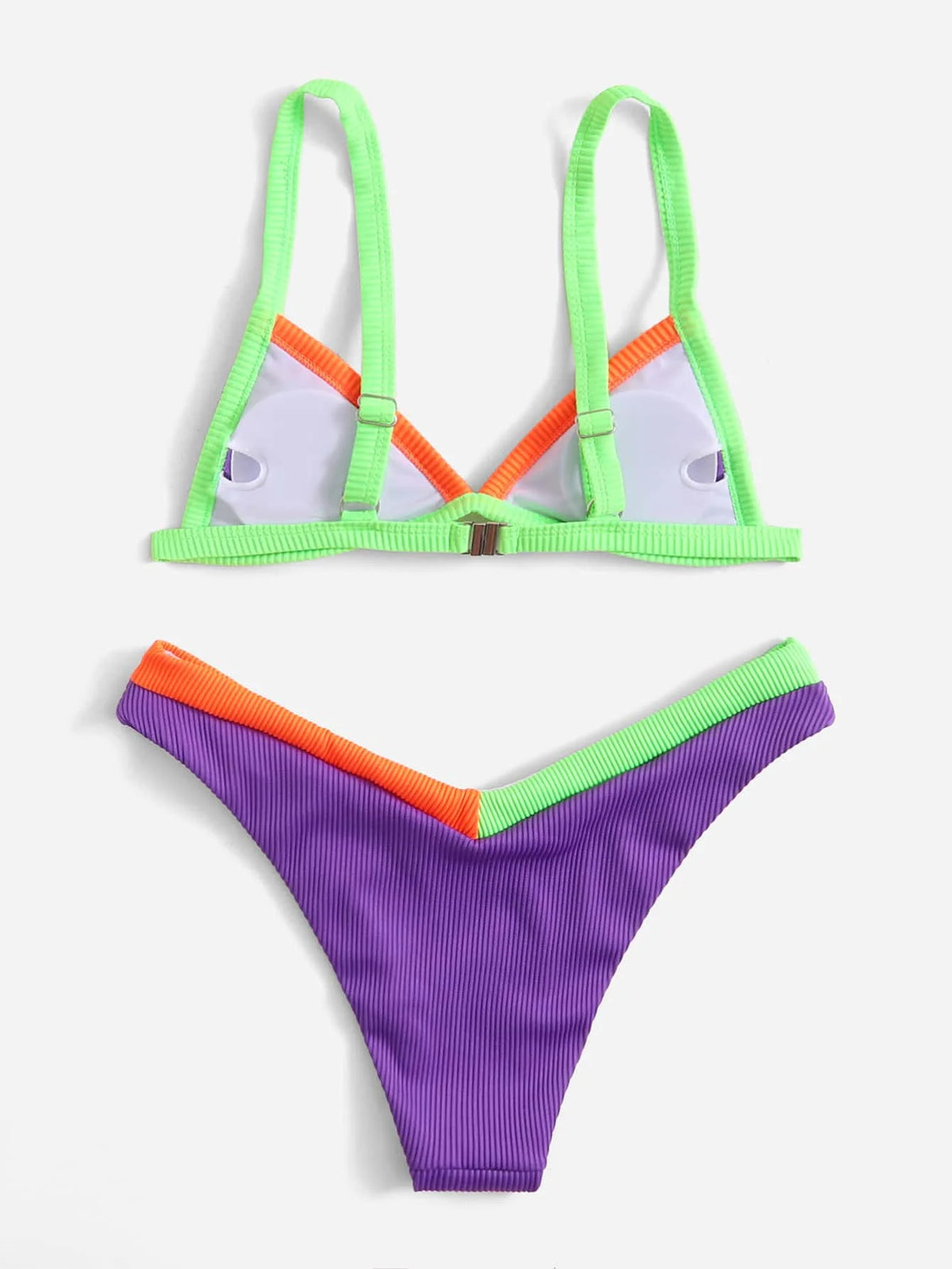 ZTVitality Contrast Binding Triangle Women's Swimsuit High Cut Sexy Bikini 2022 New Arrival Biquini Padded Bra Push Up Swimwear
