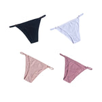 4Pcs/Set Women Cotton Briefs Sexy Brazilian Panties Low-Rise Underwear Adjustable Buckle Female Underpants Comfort Lingerie S-XL