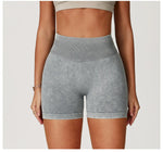 High Waist Yoga Shorts Women Sand Washed Yoga Shorts Workout Shorts Fitness Yoga Lift Butt Fitness Yoga Gym Running Short Pants