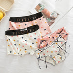 Heart Print Couple Underwear Set Men's Boxers Shorts Women's Underwear Cotton Panties for Men Women Underpants Lover's Panties