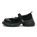 2025 Chic Black Sneaker Mary Janes Shoes Women Cute Chunky Heels With Platform Comfy Walking Daily Wear Shoes