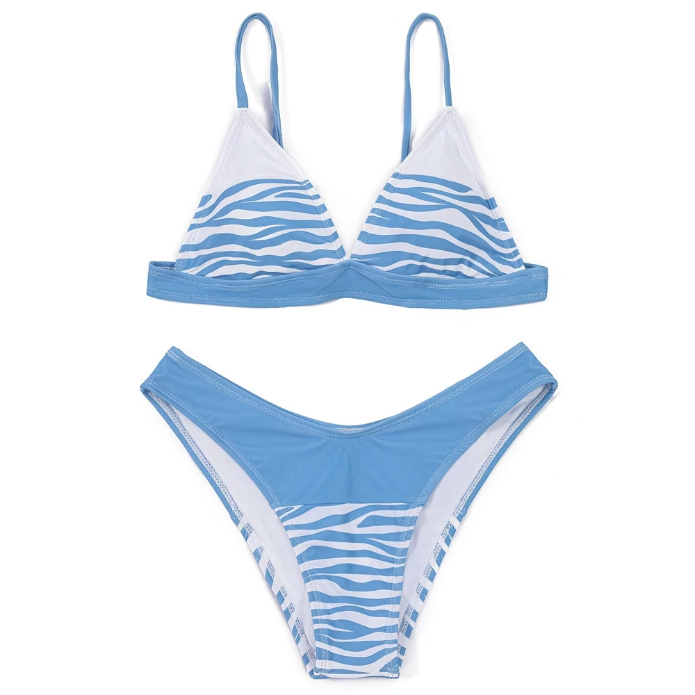 ZTVitality Print Patchwork Women Swimsuit Sexy Bikini 2022 New Arrival Straps Padded Bra Summer Beach Swimwear Brazilian Biquini