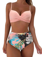 Push Up Bikini Leopard Swimsuit Women Sexy Solid Swimwear Female Floral Bathing Suit Ruched Beachwear XL High Waist Bikini 2026