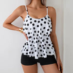 Sexy High Waist Shorts Ruffle Women Swimsuit Two Piece Swimwear Female Tankini Set Polka Dot Bathing Suits Brazilian Biquini