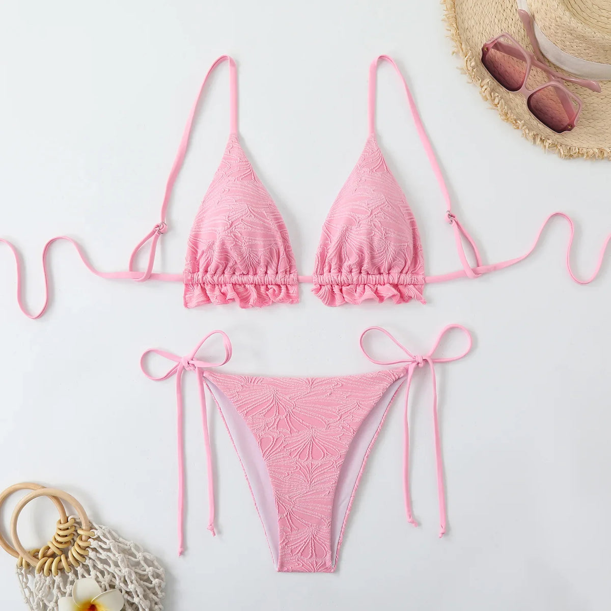 Sexy String Bikini 2026 Two Piece Mint Green Swimsuit Female Swimwear Women Thong Bikinis Set Bather Beachwear Bathing Suit Pool
