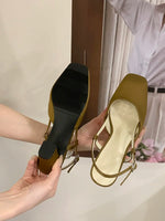 Summer Closed Toe Sandals Buckle Strap Summer Heels Mary Jane Thick Heels French Shallow Lolita Sandals OL Dress Shoes New 2026