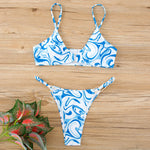 11 Colors Sexy Ribbed High Cut Bikini Women Swimwear Female Swimsuit Two-piece Bikini Padded set Bather Bathing Suit Swim V7111B