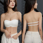 Sexy Japanese Satin Halter Bra Strapless Seamless Two-Way Wear Adjustable Comfort Back Fit Wirefree Lingerie Set S-XL MOYISU Bra