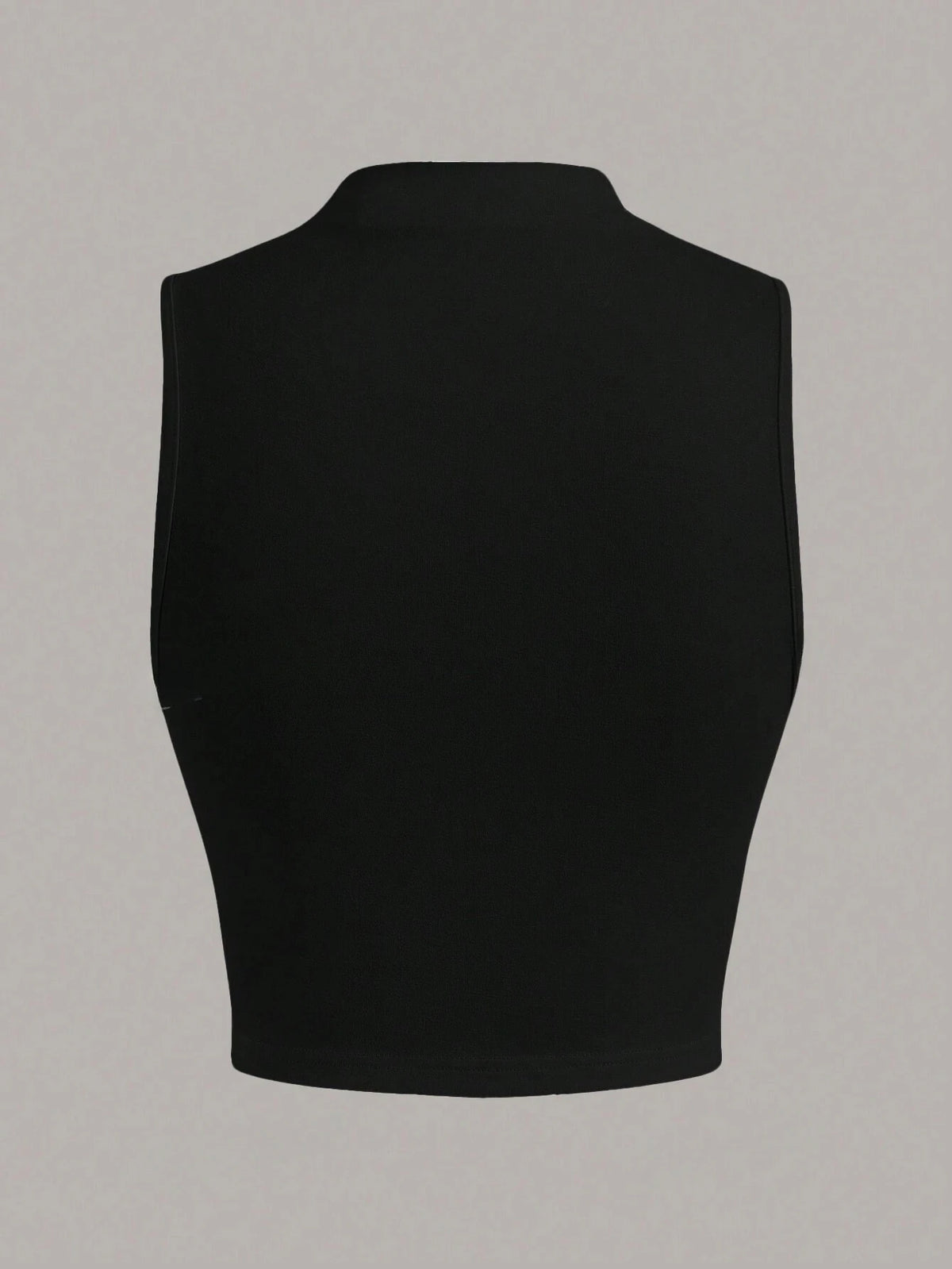 Casual Mock Neck Sleeveless Tank Top for Women Summer Sexy Solid Color Slim Fit Stand Collar Crop Top Streetwear 2024