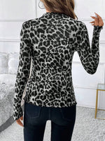 European and American style sexy leopard print mesh earrings tights T-shirt tops women's inner tops