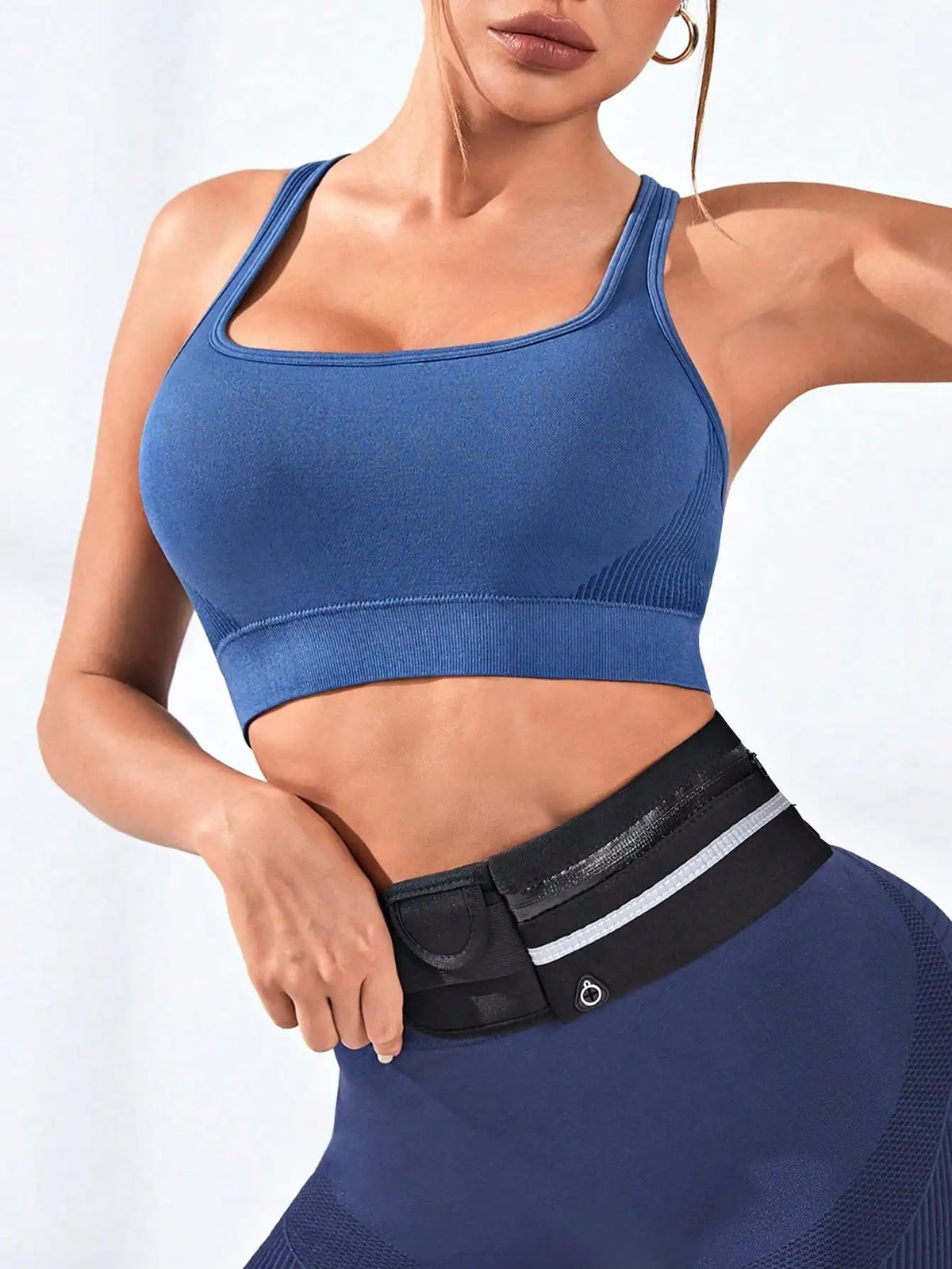 Women's Racerback Sports Bra Seamless Ribbed Yoga Workout Crop Top High Support Gym Tank Top