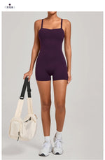 Outdoor Backless Yoga One Piece Suit Women Multiple Wearing Methods Sleeveless Slim Fit Pocket Stretch Sports Fitness Jumpsuit