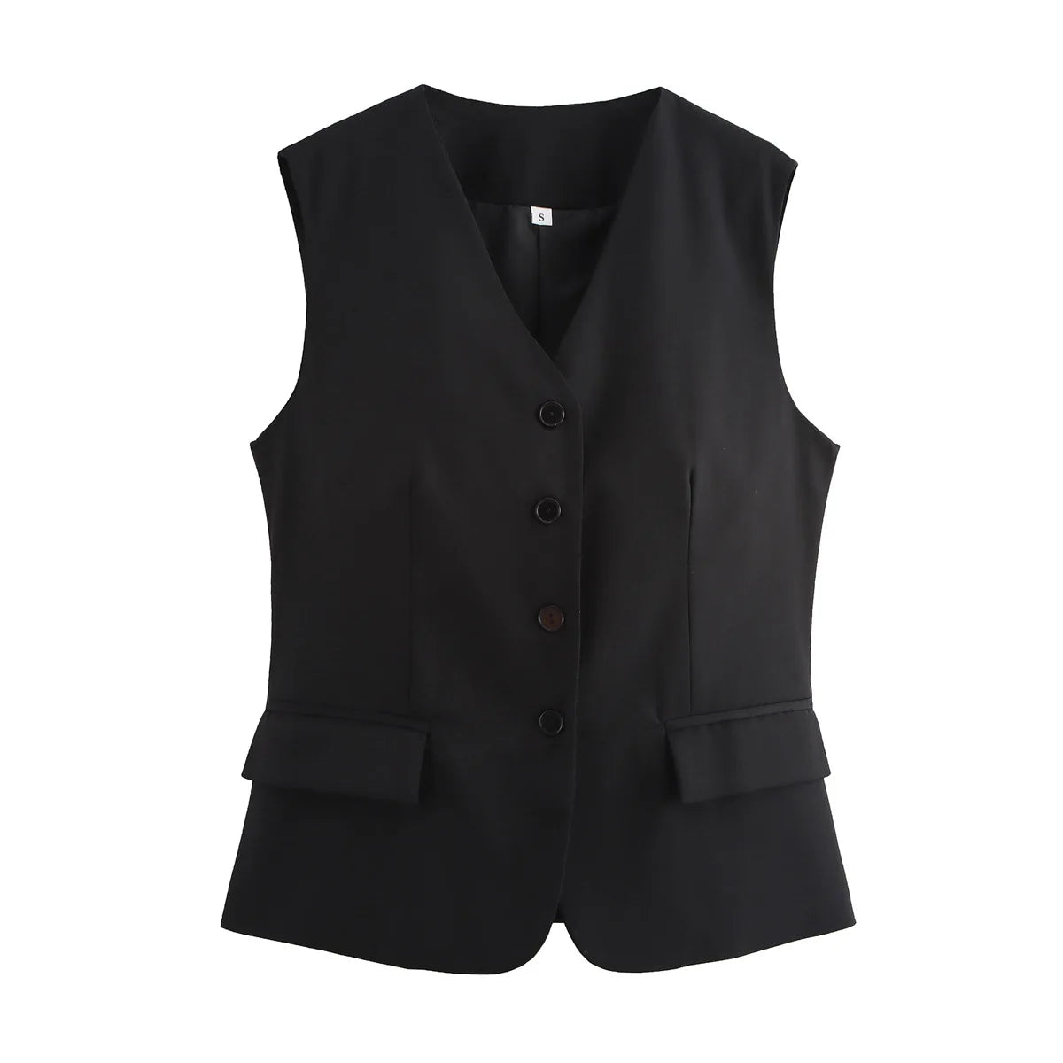 Women's Fashion Versatile Vest Solid Color Tailored Vest Three Pack Sleeveless V Neck Button Down For Women Office Wear 2EKY