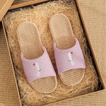 Breathable Cotton Flax Slippers For Women Men Indoor Shoes Anti-slip Light Weight Cute Cartoon Couples Home Floor Slides