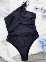 Sexy One Shoulder Tummy Cut Out Monokini One Piece Swimsuit Women Swimwear Female Bather Asymmetric Bathing Suit Swim Beachwear