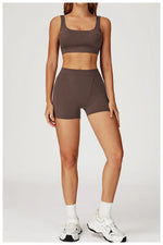 New Yoga Set 2Pcs Women No Logo Tank Tops High Waist Seamless Shorts Workout Outfit Fitness Gym Clothes Workout High quality