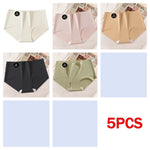 5PCS Seamless Mulberry Silk Underwear Ultral Thin Women's Panties Sexy High Elastic Invisible Briefs Soft Underpants Lingerie