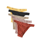 5Pcs/Set Women Seamless Brazilian Panties Solid Color High Leg Cut Briefs Sexy Underwear Female Underpants Comfort Lingerie