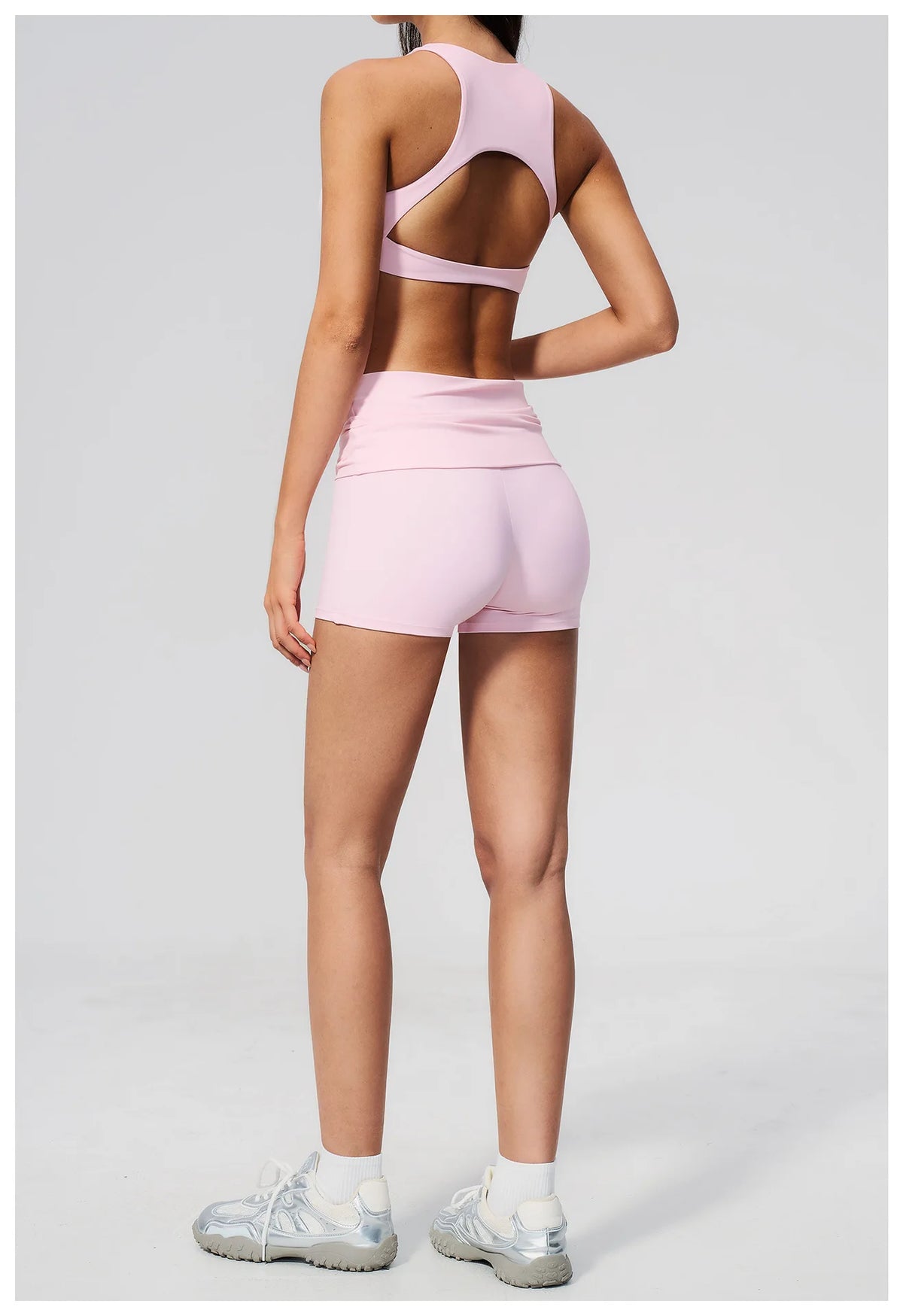 Tight Yoga Clothes Women Speed Drying Shock-absorbing Sports Vest Fitness Suits Outwear Gym Flip Waist Shorts Workout Clothes