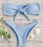New Bikini Bottoms Women's Swimsuit Low Waisted Bottom Solid Red Swimwear Thong Beachwear Brazilian Bathing Suit Summer