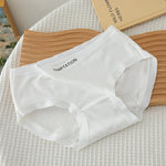 1 Pack Women's Ribbed Mid-Rise Panties Simple Letter Waistband Underwear 5 Colors Briefs Soft Breathable Comfort Fit Lingerie