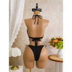 New Hollow Out Tankini Halter Bikini Female Swimsuit Women Swimwear Strappy Bather Bathing Suit Swim Two-pieces Bikini set K8076