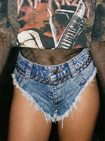 2026 Summer Women's Hot Mini Jean Shorts Low Rise Sexy Denim Shorts Beach Club Party Daily Wear