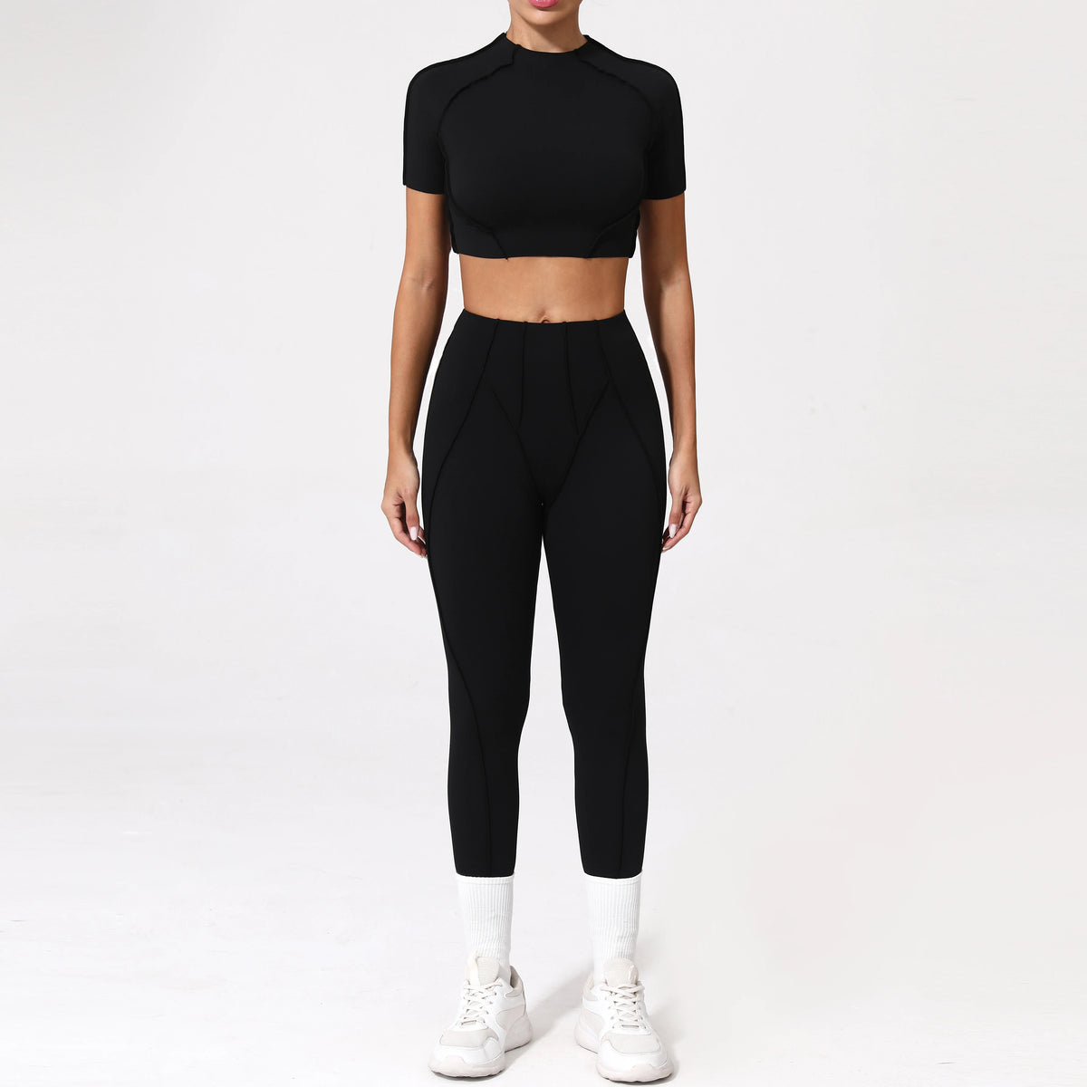 2PCS Yoga Suit Sports Set Women Quick-Drying Gym Set Women Tracksuit Running Workout Long Sleeve Sports Shirt Yoga Clothing