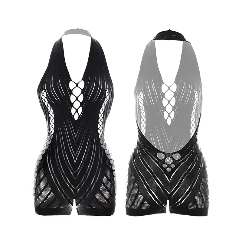 Sexy Women Fishnet Hollow Out Cover Up Dress See Through Bodycon Beach Swimwear Summer Style