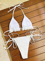 DEKA Brazilian SHalter Frill Bikini Women Lace-up Swimsuit Female Ribbed Swimwear Bikini set Bathing Suit