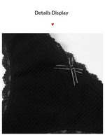 1pcs Plus Size Women's Low-Waist Thong Panty Cute Girl Style Seamless Bowknot Lace Panties Trim Lightweight Breathable Underwear