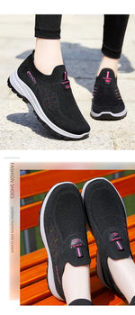 Women Vulcanized ShoesHigh Quality Breathable Mesh Women Sneakers Soft Slip On Flats Shoes Women Loafers Walking Flat