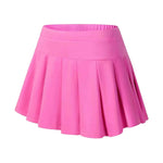 New Summer Tennis Skirt Sports Culottes Quick Drying Double Layered Pleated Skirts Women Solid Color Running Fitness Skirt