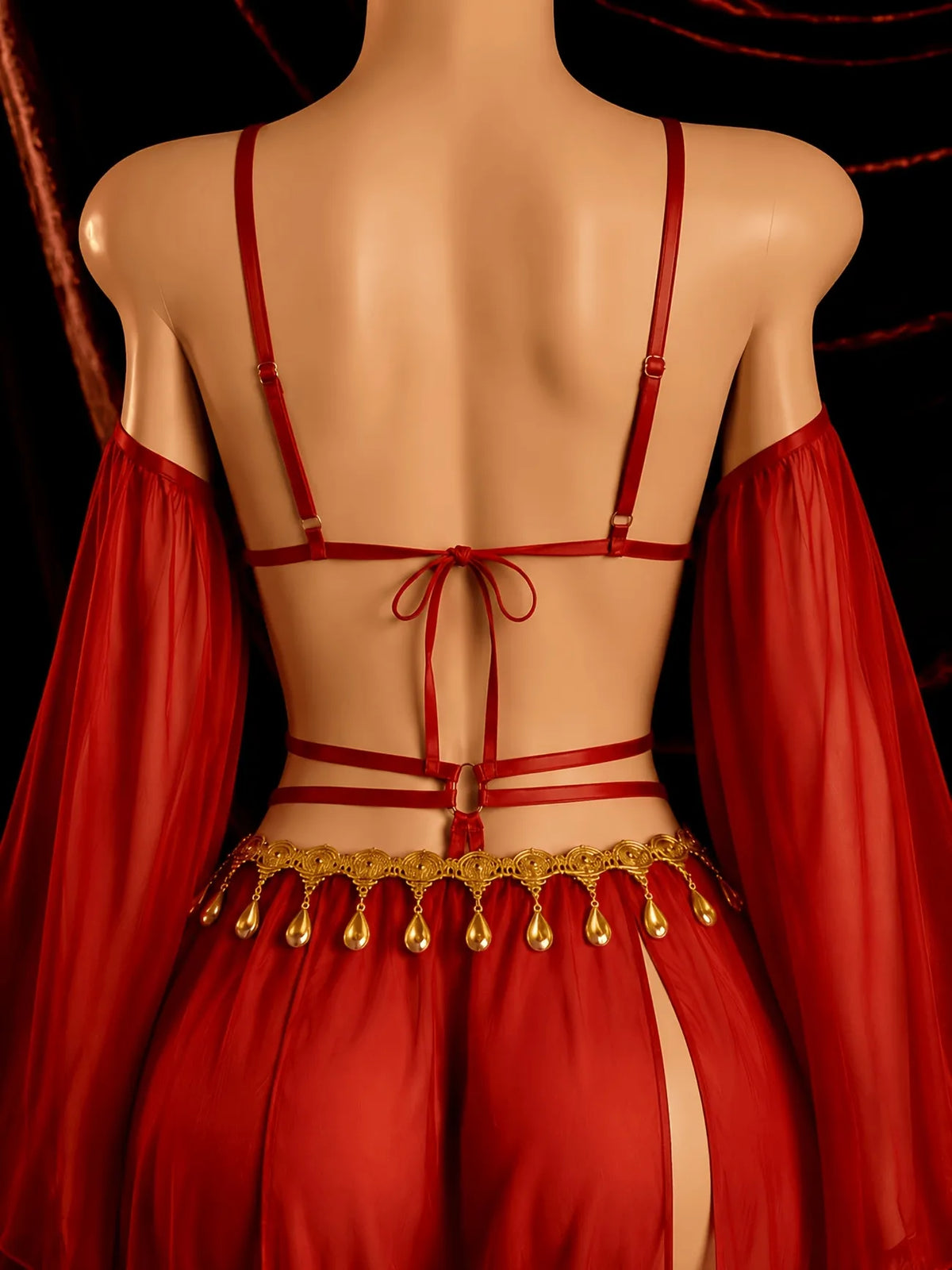 Exotic Princess Lace Lingerie Set Sexy Strappy Hanfu Style Babydoll Dress Ultra-Fairy Pure Desire Temptation Nightwear