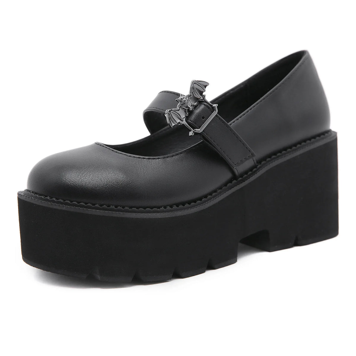 Spring Autumn Chunky Heel Vintage Lolita Shoes Women Platform Shoes Mary Jane Buckle Strap School Shoes For Girls Blackty7