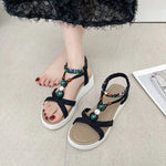 2026 New Women Summer Sandals Women Shoes Bohemia Beach Flat Casual Sandals Leisure Female Women Slip On Sandalias