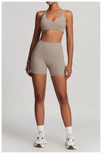 Yoga Set 2PCS Women Tracksuit Nude Feeling Workout Sets Gym Clothes Push Up Fitness Running Sportwear Sport Bra Leggings Suit
