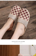 Women Indoor Linen Slippers 2025 Spring Summer Shoes Anti-slip Light Weight Breathable Lace Couples Home Floor Slides