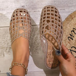 Women Jelly Flats Mesh Ballet Flats Closed Toe Beach Jelly Shoes Lightweight Casual Flat Sandals Breathable for Summer Beach