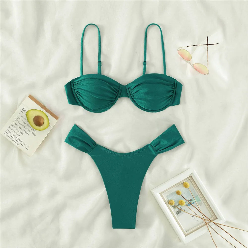 Black Thong Micro Bikini Push Up 2026 Sexy Swimsuit Women Underwired Solid Ladies Swimwear Bikinis Sets Swimming Suit Wear Women