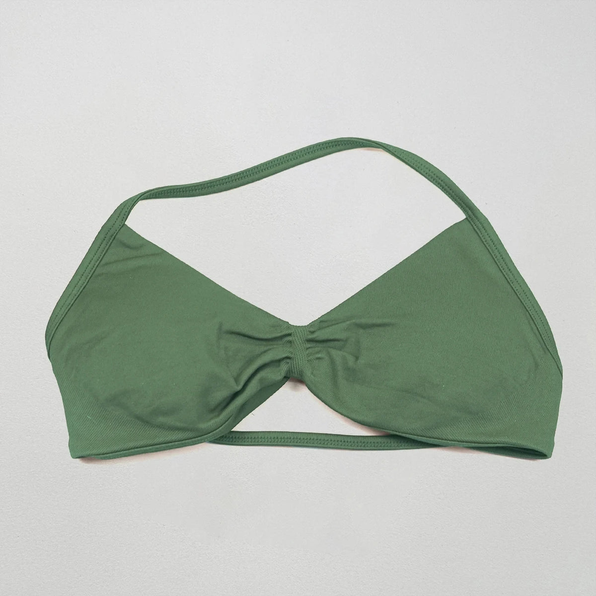 Women Seamless Impact Strappy Bra Removable Pads High Elastic Quick Dry Breathable Halter Neck Sports Top Yoga