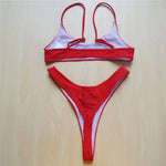 Sexy Black Tiny High Cut Leg Thong Bikini Female Swimsuit Women Swimwear Two-Pieces Bikini Set Bather Bathing Suit Swim V517C