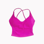 Strappy Gym Top Women Clothes High Support Fitness Tank Top Back Cross Workout Shirts Yoga Tops Running Padded Sports Bra Vest