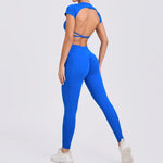 Women's Yoga Sets 2 Piece High Waist Hip Lift Leggings with Cross Back Sports Bra Seamless Workout Clothes Fitness Gym Wear Set