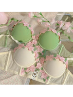 MOYISU Light Luxury Japanese Sweet Push-Up Bralette for Small Chest Women, Summer Thin Sexy Lingerie Pure Desire Underwear