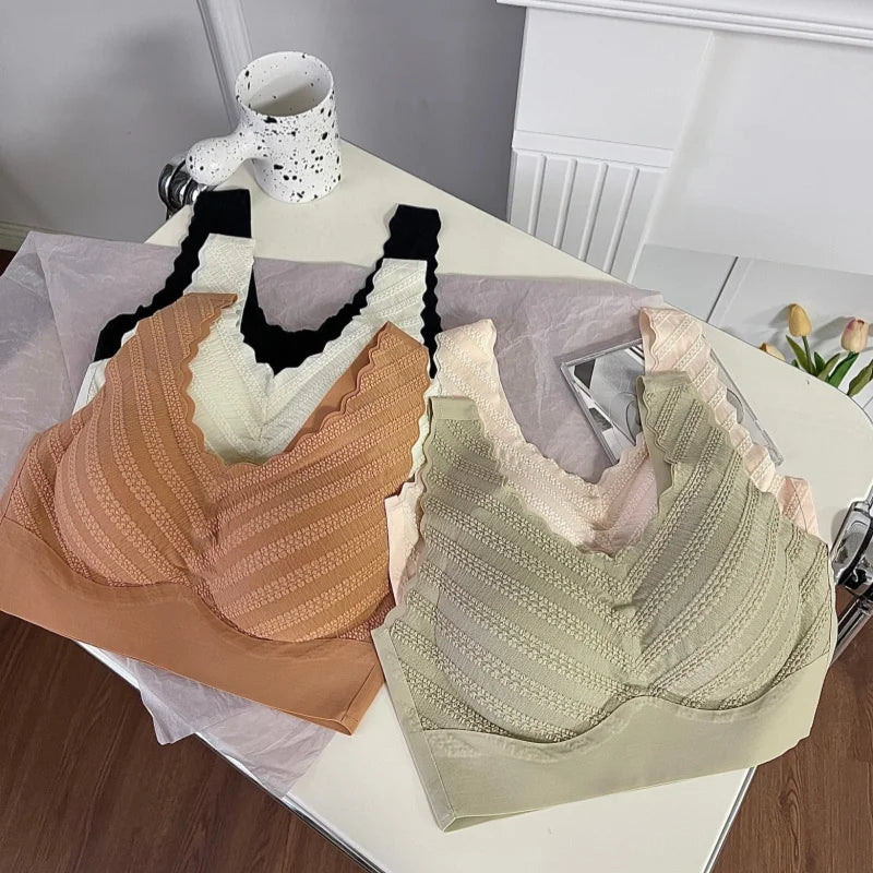 Women Wireless Bras Sports Tank Bra Sexy Lingerie Female Crop Top Soft Padded Wide Straps Brassiere Plus Size Intimates M-3XL