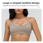 Neck Hanging Sports Bra High Support Women Push Up Bra Summer Gym Clothes Fitness Halter Top Quick Dry Running Workout Underwear