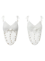 Women Sleeveless Tie Shoulder Strap Asymmetric Hem Camisole Solid Color Crochet Cami Tops Summer Crop Tops