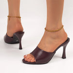 Big Size 42 Gold Sexy Slide Sandals Women Stiletto High Heel Party Slide Heels Backless High Heel Club Wedding Mules Shoes